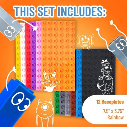Imagem de Placas de base de blocos de construção Strictly Briks compatíveis com o pacote Lego Duplo 12
