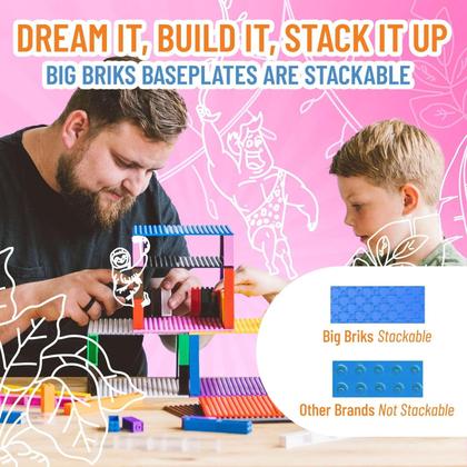 Imagem de Placas de base de blocos de construção Strictly Briks compatíveis com o pacote Lego Duplo 12