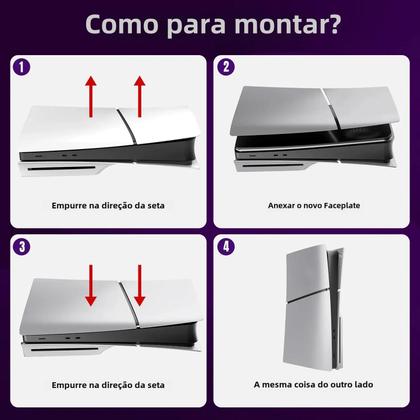 Placas Frontais Personalizadas para PS5 Slim (Edição com Disco) - Case Premium em ABS Imagem de Placas Frontais Personalizadas para PS5 Slim (Edição com Disco) - Case Premium em ABS