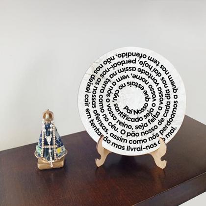 Imagem de Placas Religiosas com apoio de mesa Menino Jesus Sagrada Família Nossa Senhora Efeito 3D 20cm