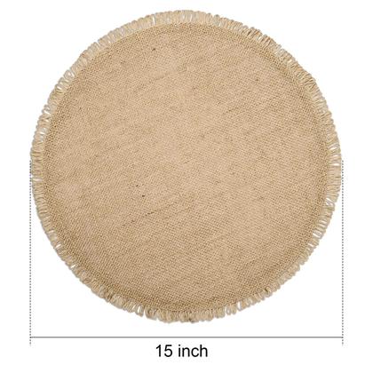 Imagem de Placemats FunWheat Burlap, redonda trançada, conjunto de 12 jutas de 38 cm