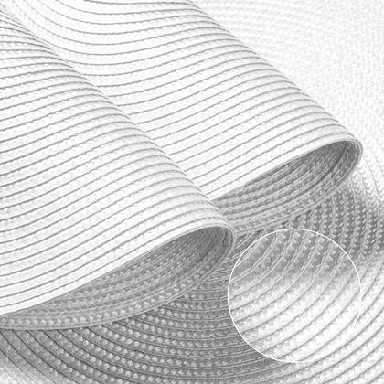 Imagem de Placemats FunWheat, redondo trançado, conjunto de 6 peças brancas de 38 cm de diâmetro