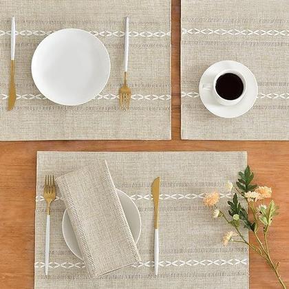 Imagem de Placemats Wracra, algodão e linho, conjunto de 6, 35 cm x 48 cm, rústico