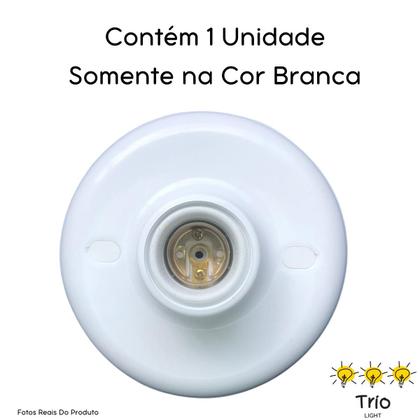 Imagem de Plafon 01 Unidade Soquete E27  Simples Branco Paflon Bocal de Teto Plafonier Plafon Redondo  Soquete E-27 Luminária de Teto Redondo 01 Peças 