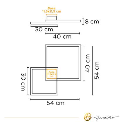 Imagem de Plafon Case 45W Led 3000K Moderno Sobrepor Quadrados 824/30/40