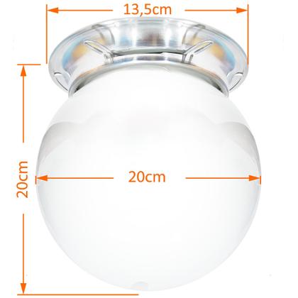 Imagem de Plafon Colonial Chapa Branco Globo Ambar 10x20 Retrô