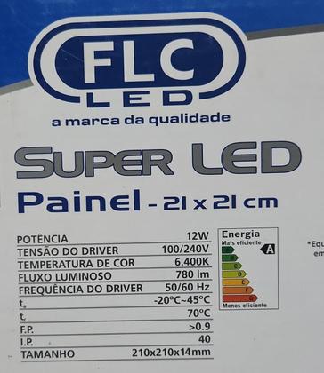 Imagem de Plafon De Emb Slim Led 12w Qd 21x21Cm 6500k Bivolt 780lm Flc
