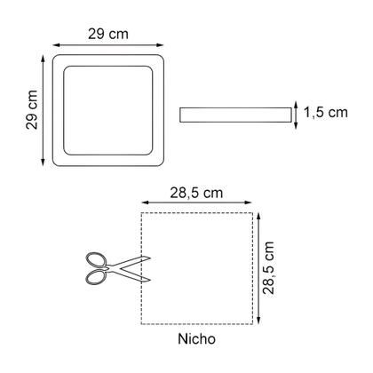 Imagem de Plafon de led quadrado embutir 24w 4000k branco neutro biv galaxy