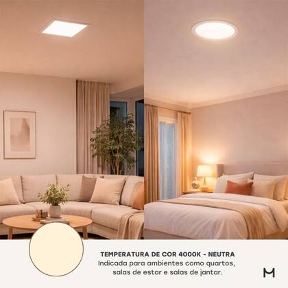 Imagem de Plafon de Sobrepor Modaza ,24Watts, Luz Branco Neutro, 4000K