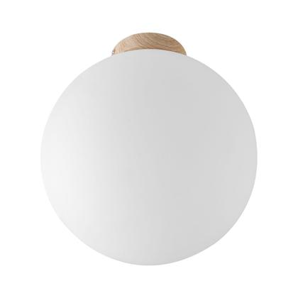 Imagem de Plafon De Sobrepor Vidro Metal Madeira 30cm Ball