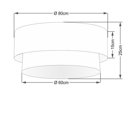 Imagem de Plafon Duplo Cilíndrico Vivare Md-3021 Cúpula Tecido 80x60cm - Bivolt