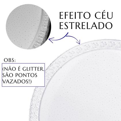Imagem de Plafon Efeito Céu Estrelado Luminária Led Redondo Bivolt 3 Cores Teto Quarto