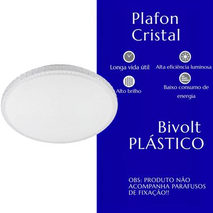 Imagem de Plafon Efeito Céu Estrelado Luminária Led Redondo Bivolt 3 Cores Teto Quarto