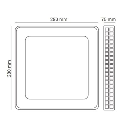 Imagem de Plafon Led Acrilico Gemini 12w Branco Frio 28x28cm Bivolt