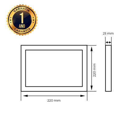 Imagem de Plafon LED Embutir 18W Quadrado  Luz Branco Quente, Bivolt