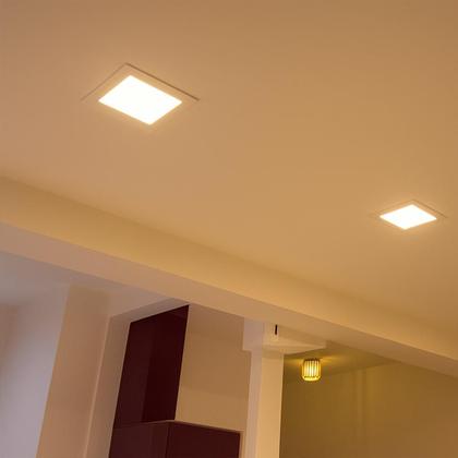 Imagem de Plafon LED Embutir 18W Quadrado  Luz Branco Quente, Bivolt