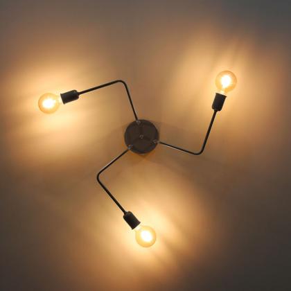 Imagem de Plafon Luminalux Assimétrico 3 Braços Phoenix Moderno Aranha