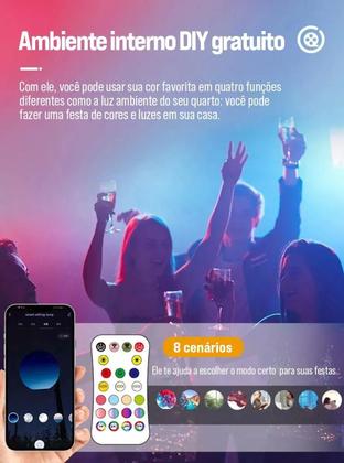 Imagem de Plafon Luminária De Teto 24W LED Inteligente App Camada Dupla CCT lâmpada De Parede Retroiluminação RGB