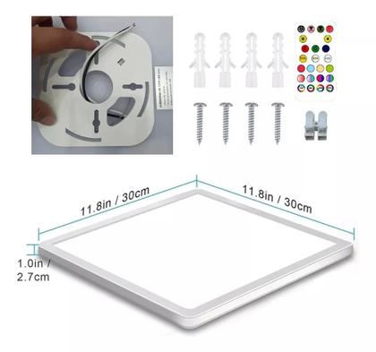 Imagem de Plafon Luminária De Teto 24W LED Inteligente App Camada Dupla CCT lâmpada De Parede Retroiluminação RGB