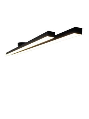 Imagem de Plafon Minimalista Linear Sobrepor Preto Luminária 1 metro Duplo