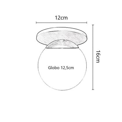 Imagem de Plafon Moderno Dourado Globo de Vidro Sala Corredor Lavabo