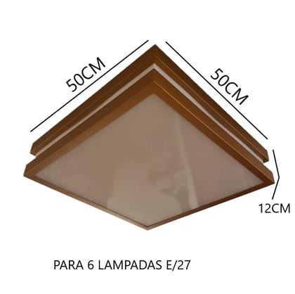Imagem de Plafon Moderno Modular 50cm Cobre Para Sala Mesa Cozinha Quarto Escritório