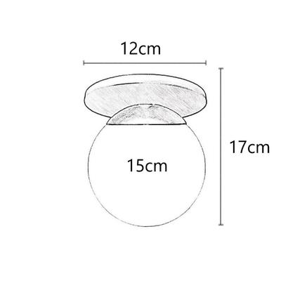 Imagem de Plafon Moderno Preto Globo de Vidro Sala Corredor Lavabo