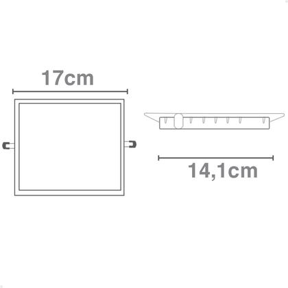 Imagem de Plafon Painel LED Quadrado Recuado Embutir 17x17cm 15W 7000k Lorben GT6300