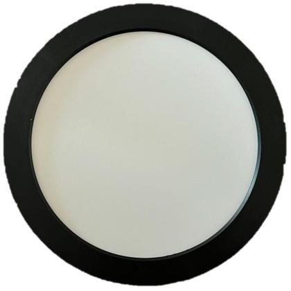 Imagem de Plafon Painel Preto Redondo Embutir 18w Branco Quente 3000k