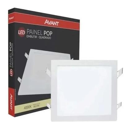 Imagem de Plafon Painel Quadrado Led Embutir 24w Branco Neutro 4000k