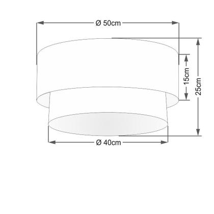 Imagem de Plafon Para Dormitório Cilíndrico SD-3017 Cúpula Cor Linho Bege Branco