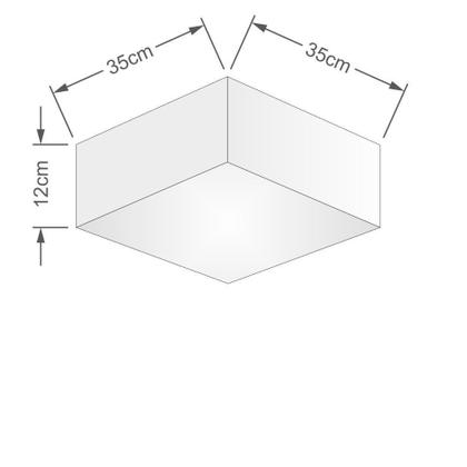 Imagem de Plafon Para Sala de tv Quadrado TV-3001 Cúpula Cor Algodão Crú