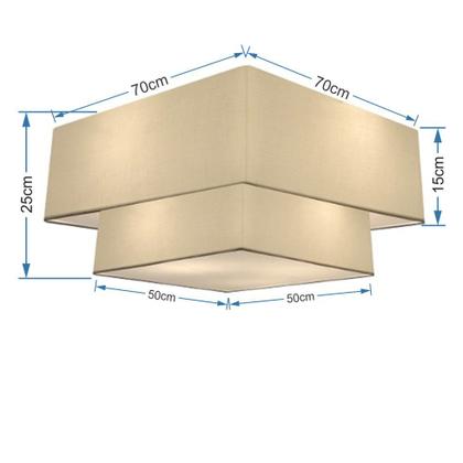 Imagem de Plafon Para Sala Quadrado SL-3018 Cúpula Cor Algodão Crú