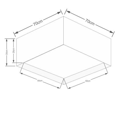 Imagem de Plafon Para Sala Quadrado SL-3040 Cúpula Cor Algodão Crú