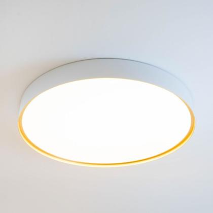 Imagem de Plafon Petri - Bella Iluminação. Acabameto Branco com Dourado. 1XLED 60W