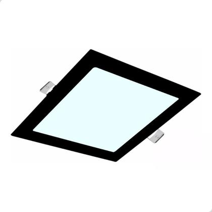 Plafon Quadrado Embutir 18w Preto 4000k - Inluss Imagem de Plafon Quadrado Embutir 18w Preto 4000k