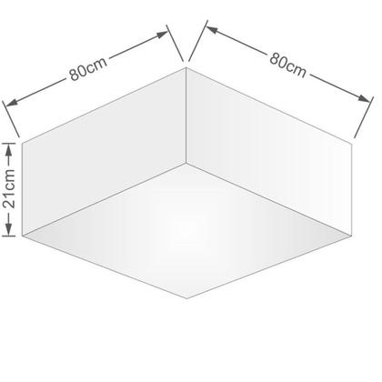 Imagem de Plafon Quadrado Md-3060 Cúpula em Tecido 21/80x80cm Rústico Bege - Bivolt