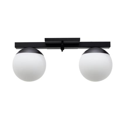 Imagem de Plafon Sobrepor de Teto lustre Jabuticaba Com 2 Globos Vidros 12cm Para sala, Cozinha, Quarto