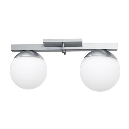 Imagem de Plafon Sobrepor de Teto lustre Jabuticaba Com 2 Globos Vidros 12cm Para sala, Cozinha, Quarto