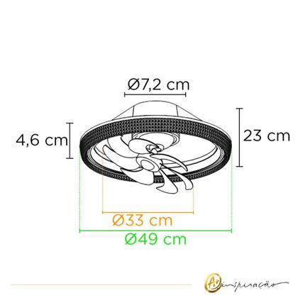 Imagem de Plafon ventilador air diamond orbital led multicor 40w bivolt  hm86312 - Opus