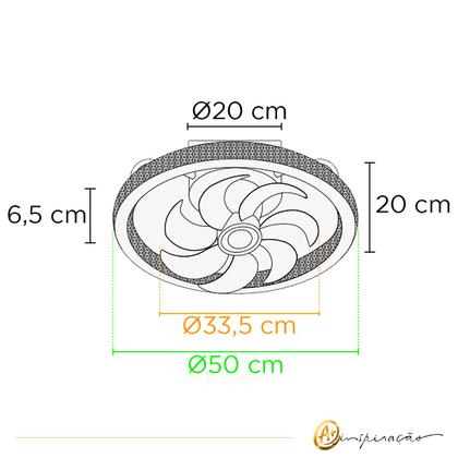 Imagem de Plafon Ventilador De Teto Orbital Air Prisma LED Multicor 40W Bivolt HM30258