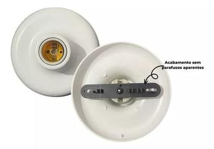 Imagem de Plafonier Plafon Branco 100w E27 Bocal Porcelana Iluminação