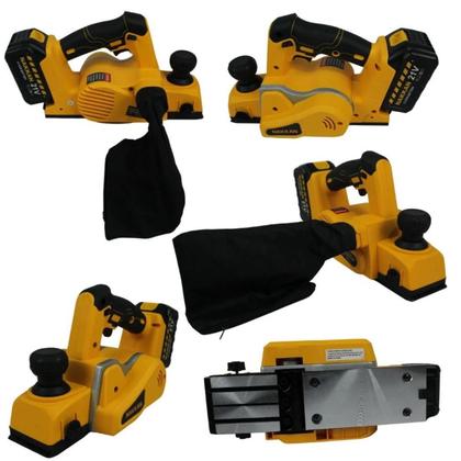 Imagem de Plaina A Bateria Sem Fio 21v 750w Amarela 82mm C/ Maleta