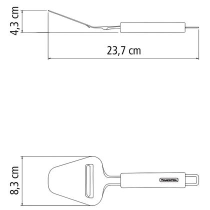 Imagem de Plaina Cortador de Queijo Tramontina Utilitá Inox Cabo Preto para Fatiar Servir LavaLouças Marffim