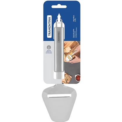Imagem de Plaina Cortador de Queijo Tramontina Utilitá Inox Cabo Preto para Fatiar Servir LavaLouças Marffim