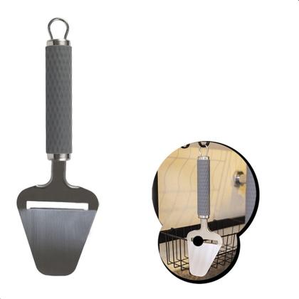 Imagem de Plaina Cortador Fatiador Frios Queijo Mortadela Presunto Aço Inox Cabo Emborrachado Utensílio Portát