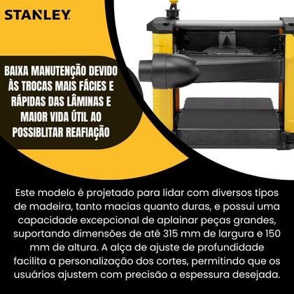 Imagem de Plaina Desengrossadeira Portátil Stp18 1800w 127v - Stanley