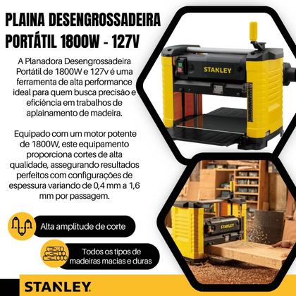 Imagem de Plaina Desengrossadeira Portátil Stp18 1800w 127v - Stanley