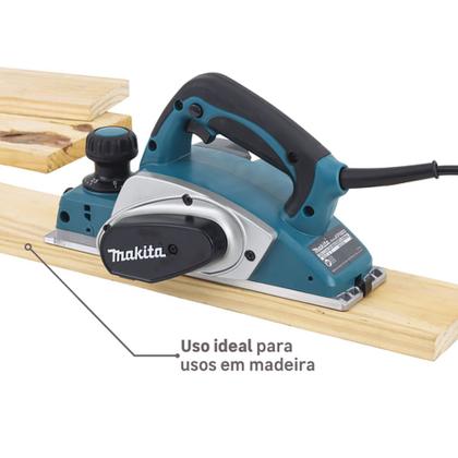 Imagem de Plaina Elétrica 620 Watts 110 Volts com Profundidade de Corte 2,5 mm - KP0800 - MAKITA