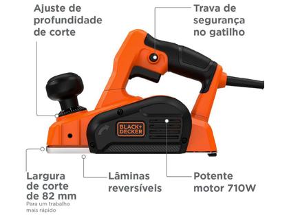 Imagem de Plaina Eletrica 82mm Prof 11mm127V 710W BEW712 Black Decker